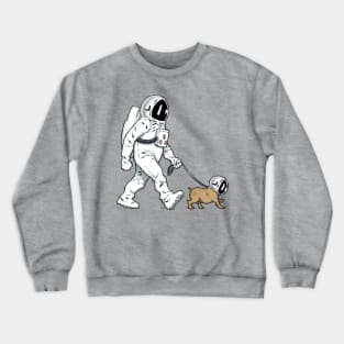 Walking the Dog Astronaut - color Crewneck Sweatshirt